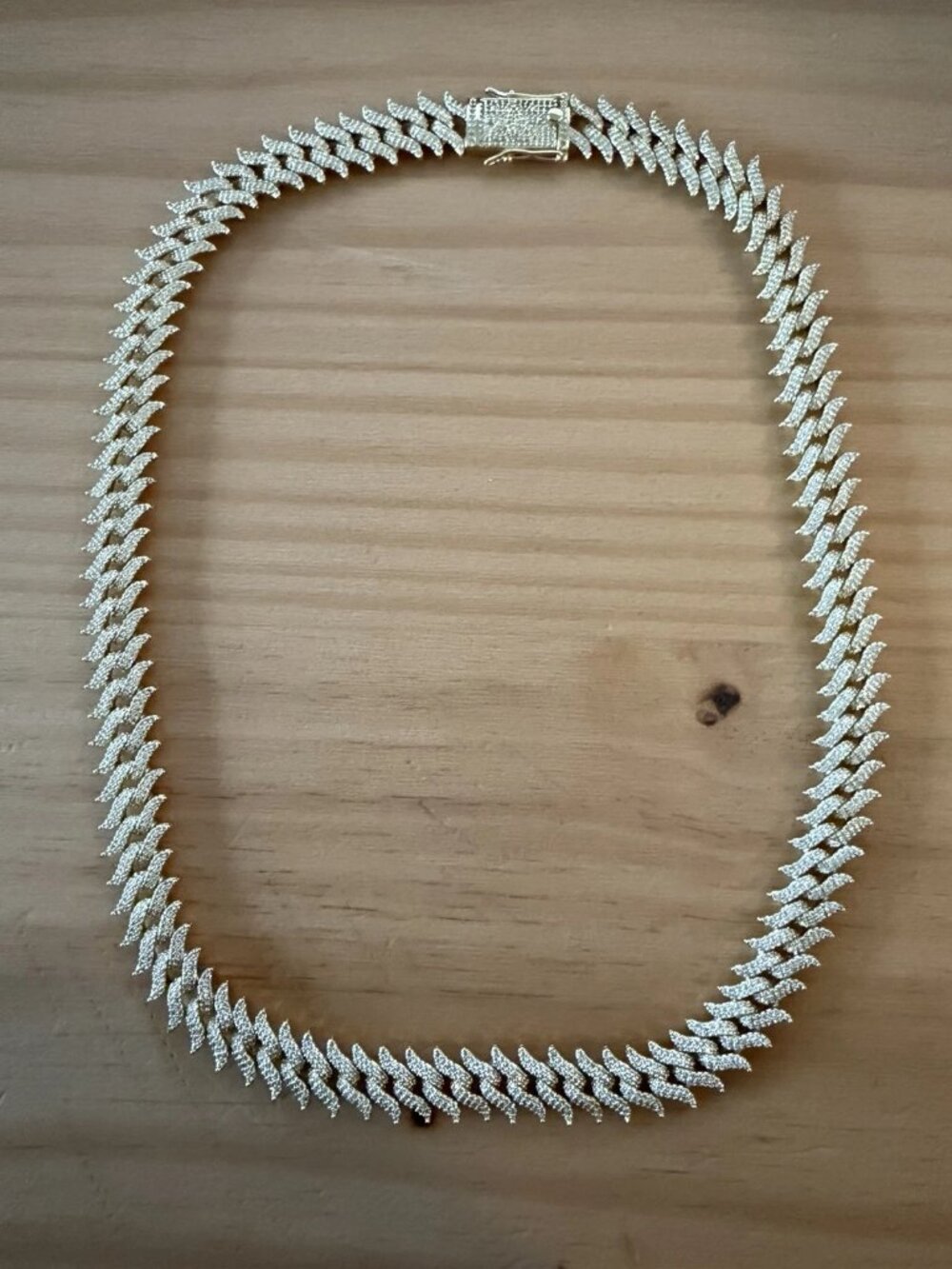 The Gold Gods Spiked Laurel Diamond Cuban Chain 18K Gold Plated VS CZ 22"